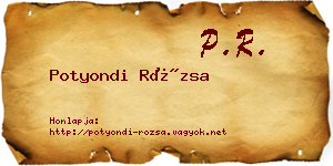 Potyondi Rózsa névjegykártya